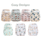 Preview: Blümchen diaper cover OneSize (3,5-16kg) Hook and Loop COZY Designs - recycled Polyester